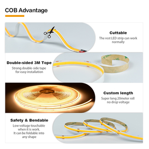 Perfect Constant Current COB <b>Strip</b> Light 24V 480LEDs/M 20m/roll High CRI≥90 100LM/W 3000K-6000K 8mm PCB for Indoor Lighting - Product Image 2