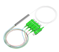 Divisores de Fibra Óptica PLC de Tubo de Acero Mini, 1x 2 4 8 16 32 Conectores SC/APC, Cable de 0.9mm, Divisores FTTH para Redes 3G/5G