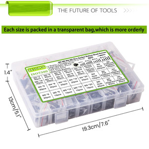 Hex <b>Socket</b> Button Head <b>Screw</b> Set 2410pcs M2 M3 M4 M5 ISO7380 Alloy Steel With Nuts Washers Tool Kit - Product Image 2