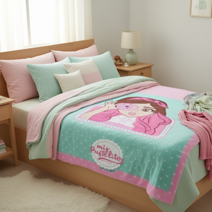 Couverture My Cupcakes, taille matrimoniale, literie imprimée style princesse pour adultes, utilisation toutes saisons - Product Image 2