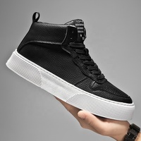Chaussures de plein air décontractées pour hommes, avec logo personnalisé, nouvelle mode, baskets de skateboard pour adultes, baskets montantes pour hommes, noir et blanc
