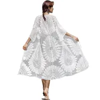 זול נשים קיץ ביקיני הסרוגה לחפות ענקיות שמלה ללא שרוולים הולו מתוך סרוגה שמלת חוף תחרה 2022