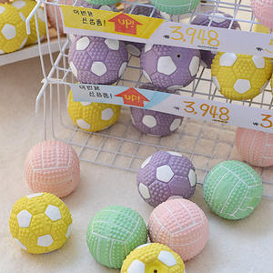 Mainan bola anjing REMBER hewan peliharaan mainan hewan peliharaan REMBER lateks membuat suara mainan bola voli sepak bola interaktif anak anjing mainan sepak bola - Product Image 3