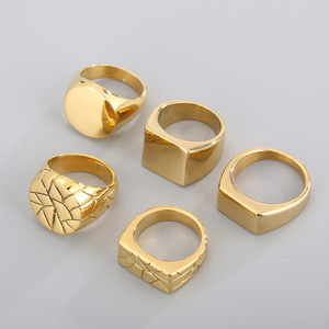 사용자 정의 주식 싸구려 스타일 힙합 남성 너겟 스테인레스 스틸 반지 - Product Image 1