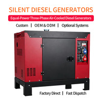Générateur diesel portable 11 kW à puissance équivalente, triphasé, silencieux, refroidi par air, démarrage électrique pour villas et travaux extérieurs