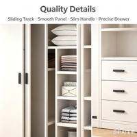 Armoire coulissante en bois massif blanc, mobilier de maison, design moderne et simple, étagère ouverte personnalisée, tiroir latéral grand format pour chambre à coucher