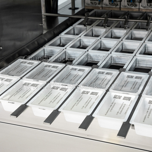 Tự động đậu phụ hộp khay niêm phong máy 6 dòng cho đậu nành bao bì sản phẩm đậu <span class=keywords><strong>curd</strong></span> <span class=keywords><strong>container</strong></span> gói - Product Image 2