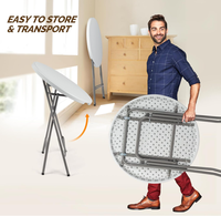 Vente en gros Table ronde blanche HDPE portable pour l'extérieur