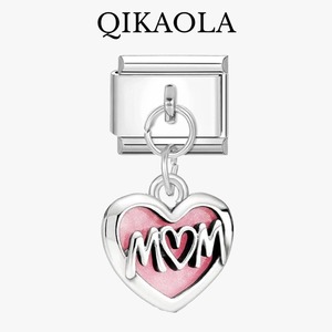 1 ud. Dijes Colgantes de Corazón de Zirconia <span class=keywords><strong>para</strong></span> Mamá, Compatibles con Pulseras de Acero Inoxidable de 9mm, <span class=keywords><strong>para</strong></span> Fabricación de Joyería DIY, el Mejor Regalo <span class=keywords><strong>para</strong></span> el Día de la Madre, Venta al por Mayor - Product Image 3