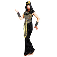 Costume de Cléopâtre égyptienne pour femme adulte, déguisement de reine d'Égypte pour fête de carnaval, Halloween, cosplay, robe de soirée dorée sexy