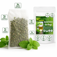 Sachets de thé aux feuilles de menthe verte OEM, 60 sachets de 2g, qualité supérieure, pur, frais, apaisant, détoxifiant, énergisant, rafraîchissant, bien-être
