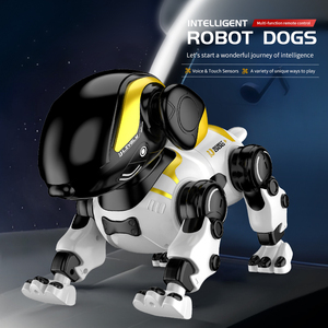 Chien robot interactif IA, réaction aux capteurs tactiles, 3 yeux à effets lumineux, lecteur de musique à volume réglable et tours mignons - Product Image 1