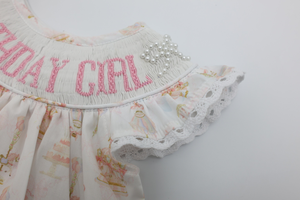 Vendita calda vestito Casual per <span class=keywords><strong>ragazze</strong></span> con fiocco di perle stampa a mano con maniche a fiori con maniche a svolazzare personalizzate OEM Qingli ODM nessuna tariffa - Product Image 4