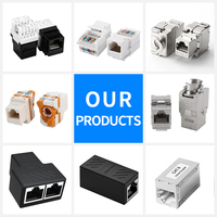 Acoplador RJ45 conector Ethernet adaptador hembra a hembra Cat6 Cat5e Cat5 extensor de Cable en línea para extensión de red