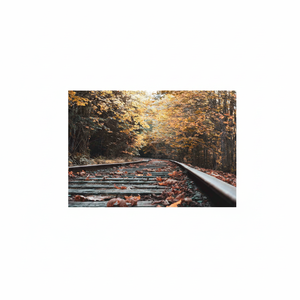 Autumn Train Tracks <b>Canvas</b>: Flat <b>Printed</b> <b>Landscape</b> Wall Art,TEMPERED GLASS ART - Product Image 2