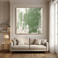 Peinture à l'huile Art Déco peinte à la main sur toile, cadre carré en plastique doré, décoration murale de luxe pour salon, salle à manger, fond de canapé