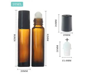 5ml 10ml 20ml 30ml Metal cam parfüm şişesi üzerinde rulo uçucu yağ cam şişe