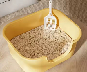 Halb geschlossene offene Katzen toilette mit Mülls chaufel, High Edge Cat Katzen toilette, tragbare Toiletten schüssel für Haustiere und Zubehör - Product Image 3