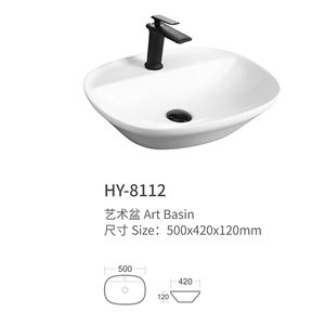 Lavabo moderne de petite taille Lavabos de salle de bains en céramique blanche pour hôtel - Product Image 5