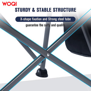 Chaise de camping portable Woqi, structure en aluminium, tissu Oxford, pliable, avec porte-gobelet et sac de rangement - Product Image 2