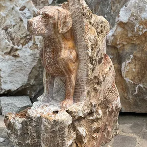 अनुकूलित जीवन आकार पशु संगमरमर की मूर्ति कुत्ते की मूर्तियाँ