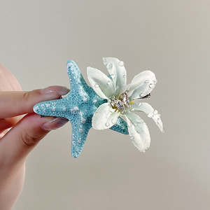 Qianjin กิ๊บติดผมรูปปลาดาวสำหรับเด็กผู้หญิงอุปกรณ์ตกแต่งผมสไตล์ชายหาดฤดูร้อน - Product Image 4