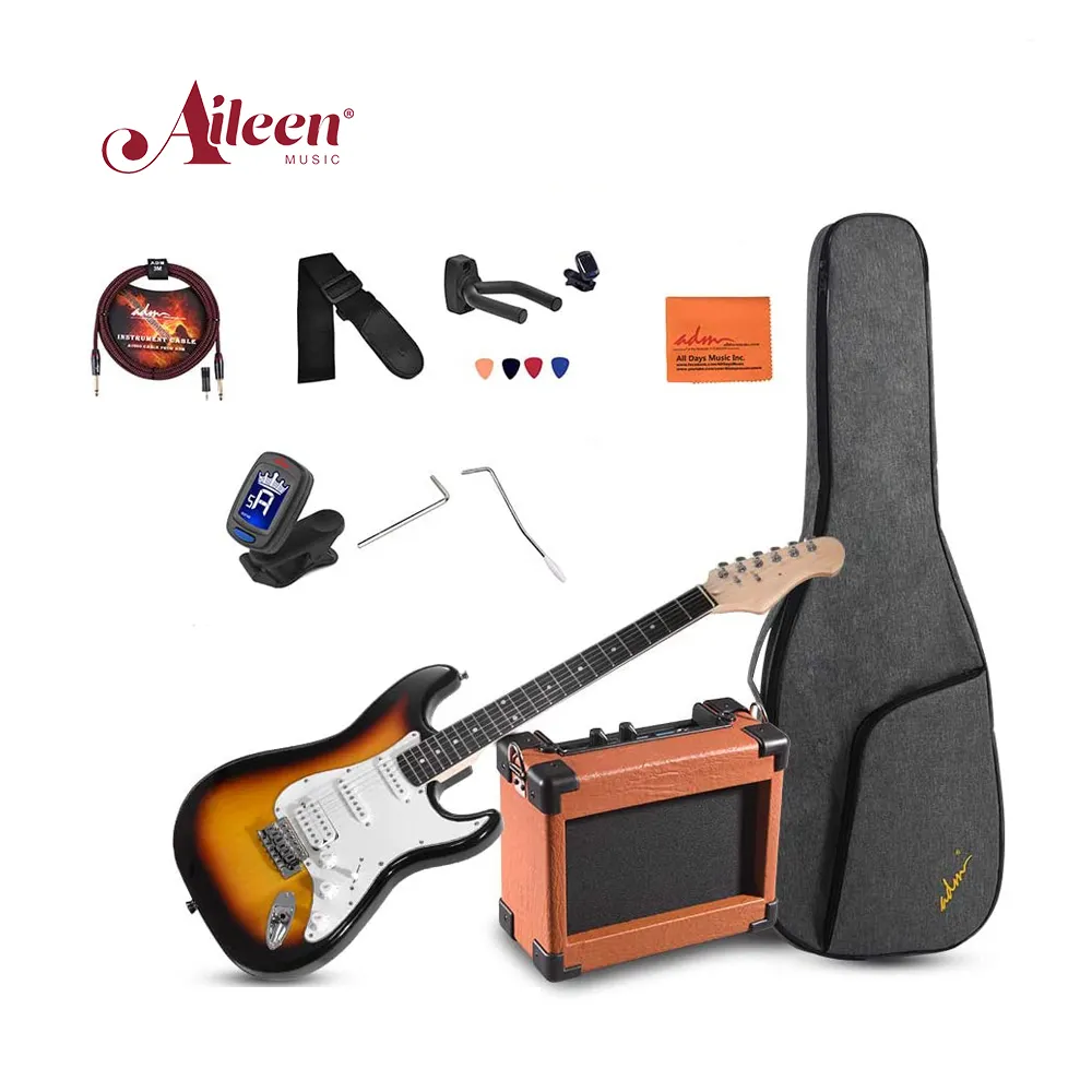 Aileenmusic Custom Cheap Electric Guitars Kit Made in China with Guitar Amplifier(EGS111)