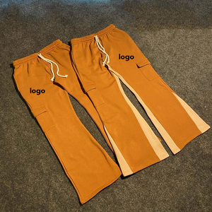 Pantalons de survêtement à rayures avec logo personnalisé, coupe droite, pantalons de survêtement évasés, pantalons de survêtement à imprimé gonflé, pantalons de survêtement à sublimation - Product Image 1