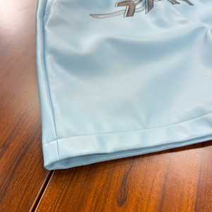 Shorts en cuir bleu PU de style streetwear personnalisé, de haute qualité, pour hommes, vêtements décontractés - Product Image 3