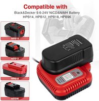 Kualitas B & D 7.2V-24V NiCD NiMH Baterai HPB18-OPE HPB14 HPB12 HPB96 HPB24 Pengganti Black And Decker 18V Charger
