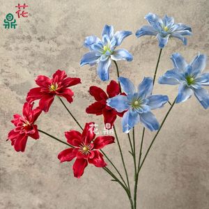 Fleur de lys artificielle Hua Ding, branche unique, réaliste, en soie, pour décorations de mariage - Product Image 2