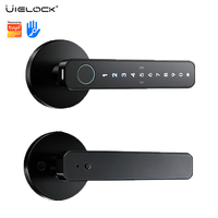 Cerradura Inteligente para Puerta con Huella Dactilar TTlock Tuya con Cilindro de Palanca C para Puerta de Madera para Seguridad de Grado C