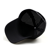 Casquette en nylon noire à 5 panneaux Chapeau imperméable à 5 panneaux Chapeau de course à pied à 5 panneaux