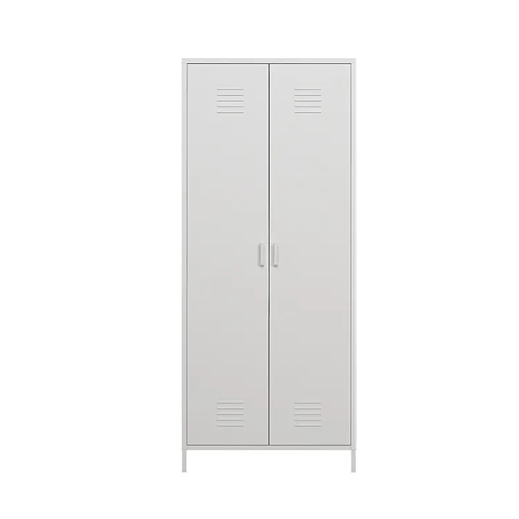 Home Bedroom Cabinet Furniture Set Simple Design Metal Double Door Wardrobe Closets Cabinet