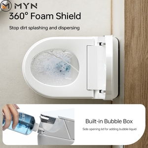 <span class=keywords><strong>Toilette</strong></span> de WC intelligente automatique et intelligente à suspendre au mur blanc de haute qualité Nouveau design Salle de bain en céramique P-Trap <span class=keywords><strong>Toilette</strong></span> murale - Product Image 3