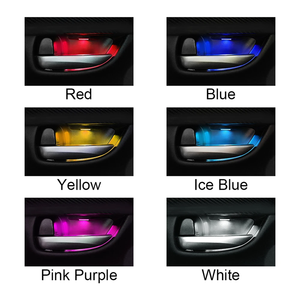 Luce Decorativa per Maniglia Auto Lampada LED Luci Ambientali per Vano Portaoggetti Universale Accessori Interni Auto <span class=keywords><strong>Gadget</strong></span> DC 12V - Product Image 6