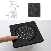 Kit de douche mural en laiton pour salle de bain, pommeau de douche effet pluie finition chromée, design moderne, jets carrés haute pression, garantie 3 ans