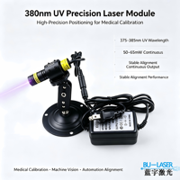Module laser à points CW 380 nm 60 mW, source laser UV violette pour la vision industrielle de machines de balayage et d'alignement et la détection optique
