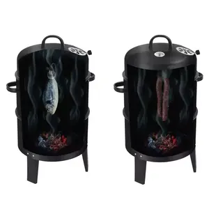 portable outdoor barrel turkey charcoal bbq grill set