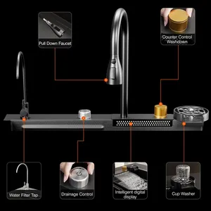 Fregadero de Cocina Rectangular de Acero Inoxidable Nano Hecho a Mano con Diseño Personalizado y Grifo, en Oferta - Product Image 5