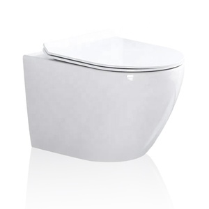 Toilette murale moderne en céramique avec siège à fermeture en douceur, glaçure à double chasse et à nettoyage facile pour lavabo, conception suspendue à dégagement rapide - Product Image 6