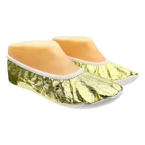 Scarpe da balletto da donna piatte color oro metallizzato per la pratica del balletto - Product Image 3