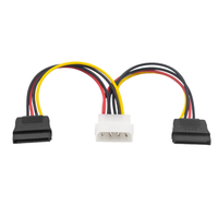 Cable de extensión de fuente de alimentación de disco duro de 4 pines IDE Molex a 2 Serial ATA SATA Y Splitter Conector de cable adaptador de disco duro dual