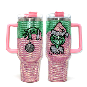 Vaso de Acero Inoxidable de 40 oz con Pedrería, Diseño de <span class=keywords><strong>Dr</strong></span>. Seuss 'Cómo el Grinch se llevó la Navidad', Vaso para Bebidas de 40 oz con Tapa - Product Image 4