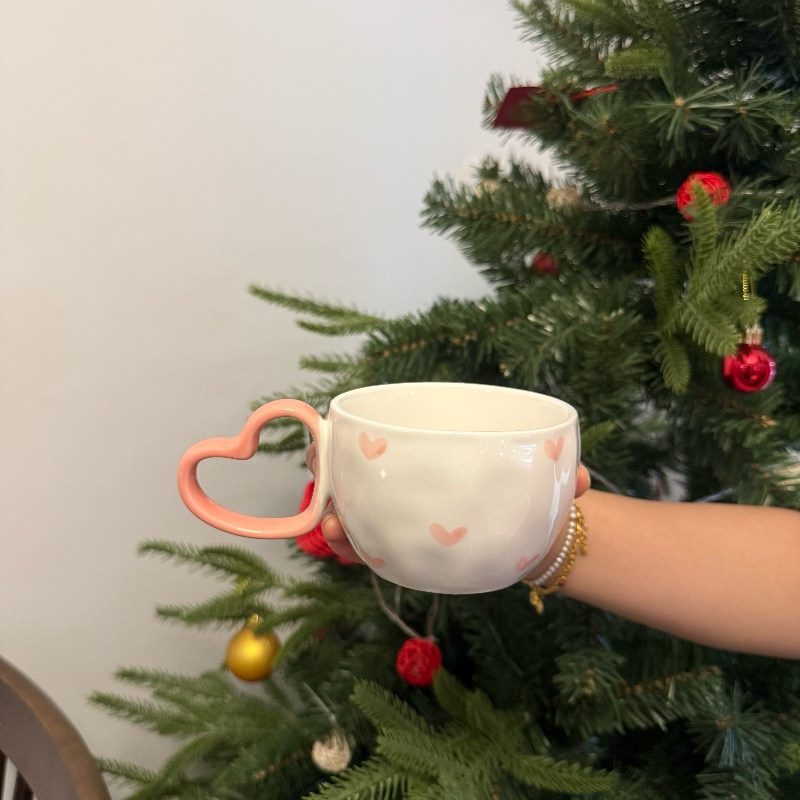 Tazza singola cuore rosa