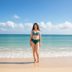 HDJ Plus Size One Piece Swimsuit Bandeau <b>Tummy</b> <b>Control</b> Swimwear BZ77119 - Product Image 3