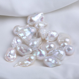 ไข่มุกโค้ชสีขาวขนาด 15-17 มม. ไข่มุกน้ำจืดทรงบาร็อคแบบเคชิ สำหรับทำสร้อยคอ DIY ไข่มุกแบบหลวม - Product Image 2