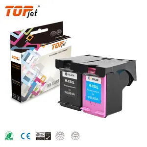 Topjet 63XL 63 XL Cartridge tinta warna diproduksi ulang untuk HP HP63 HP63XL Deskjet 2131 2130 3630 4520 3630 Printer