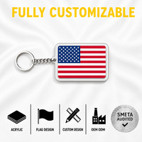 Gantungan Kunci Akrilik Bendera USA Custom Personal, Souvenir, Hadiah Promosi, Grosir, Supplier Pabrik, Toko