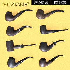 Muxiang Wooden Smoking Pipe Bent Type Tobacco Pipe For Personal Gift - Product Image 4